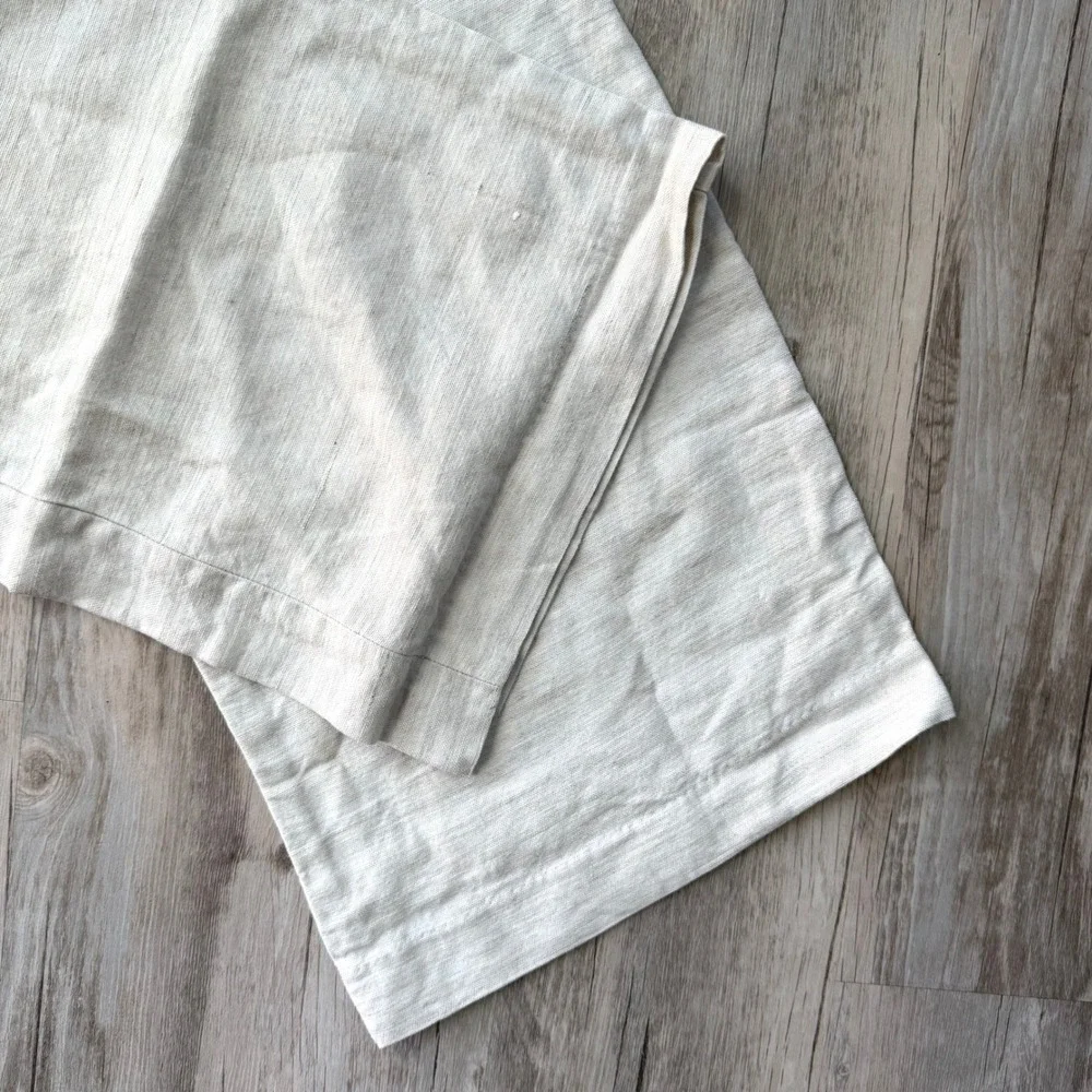 Wilfred Aritzia Linen Blend Wide Leg Pants Beige XS Elastic Waist Drawstring